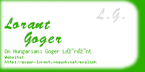 lorant goger business card